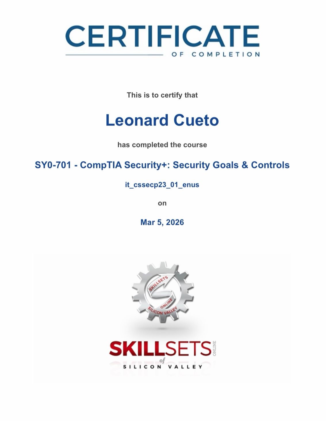 Security Goals and Controls